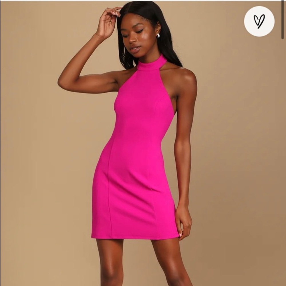 Lulus Magenta Halter Dress